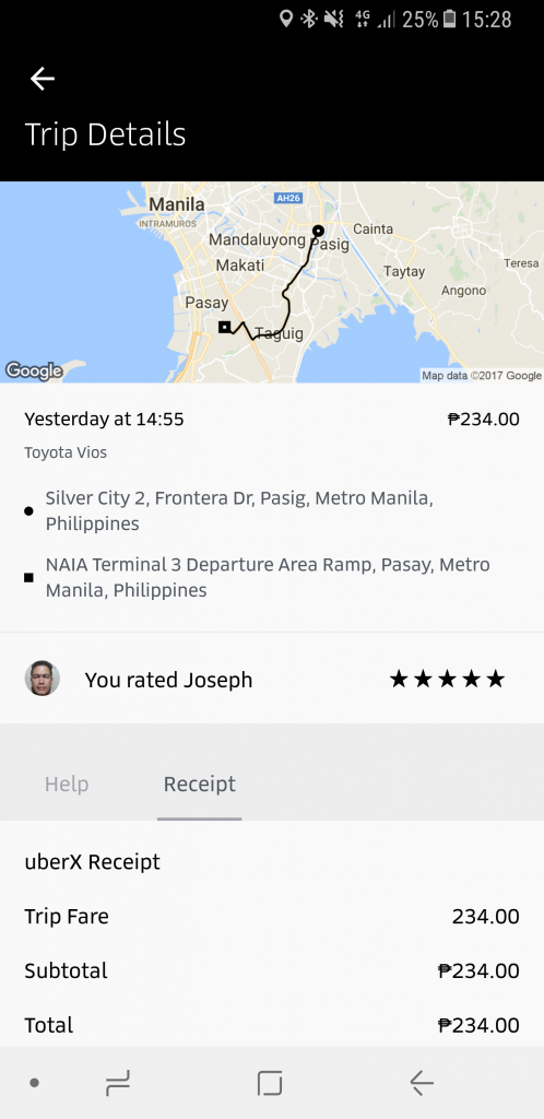 Uber Trip to NAIA3