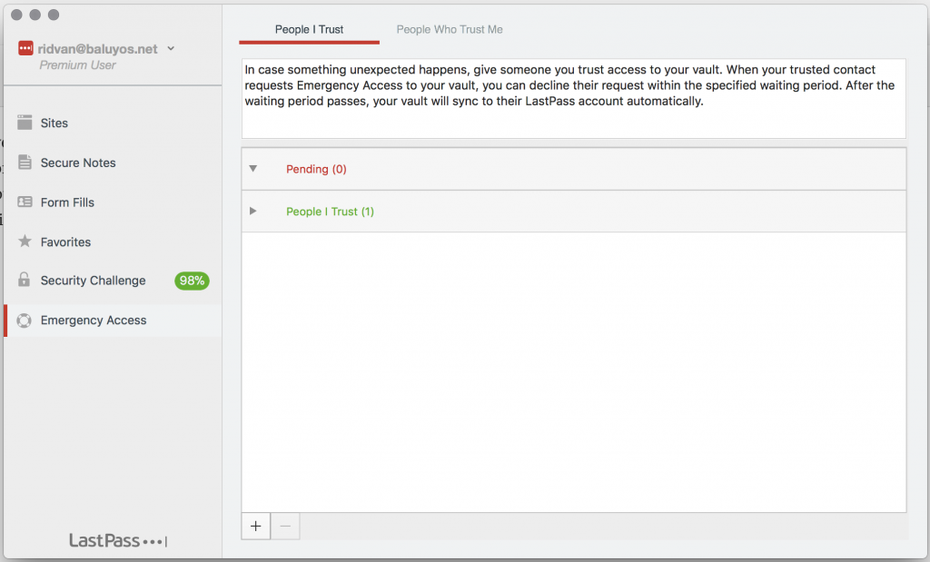 LastPass Emergency Access